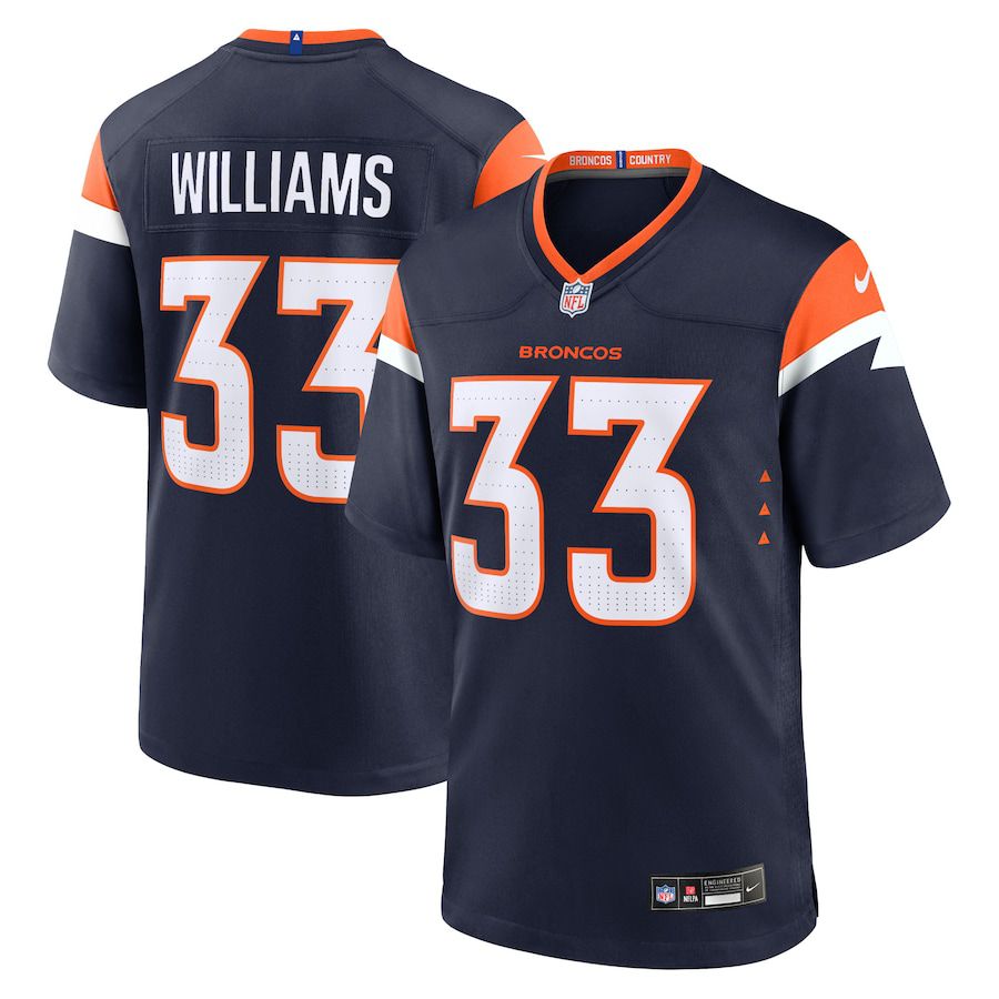 Men Denver Broncos #33 Javonte Williams Nike Navy Alternate Game NFL Jersey->denver broncos->NFL Jersey